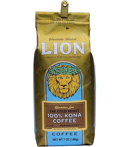 Amazon | ライオンコーヒー コナ100%24キャラット(豆) 198g | Lion